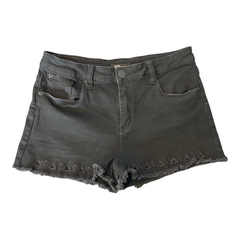 STS Blue Black Embroidered Shorts Size 28